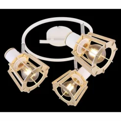 Lampes En Bois-Luminaires Globo Lighting Spot Globo BLAHA Brun, Blanc, 3 lumières