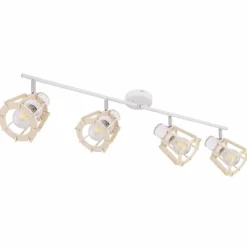 Lampes En Bois-Luminaires Globo Lighting Spot Globo BLAHA Brun, Blanc, 4 lumières