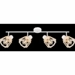 Lampes En Bois-Luminaires Globo Lighting Spot Globo BLAHA Brun, Blanc, 4 lumières