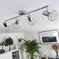 hofstein Spot Globo Chrome, 4 lumières* Spots Et Projecteurs