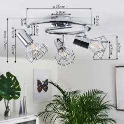 hofstein Spot Globo Chrome, 3 lumières* Spots Et Projecteurs