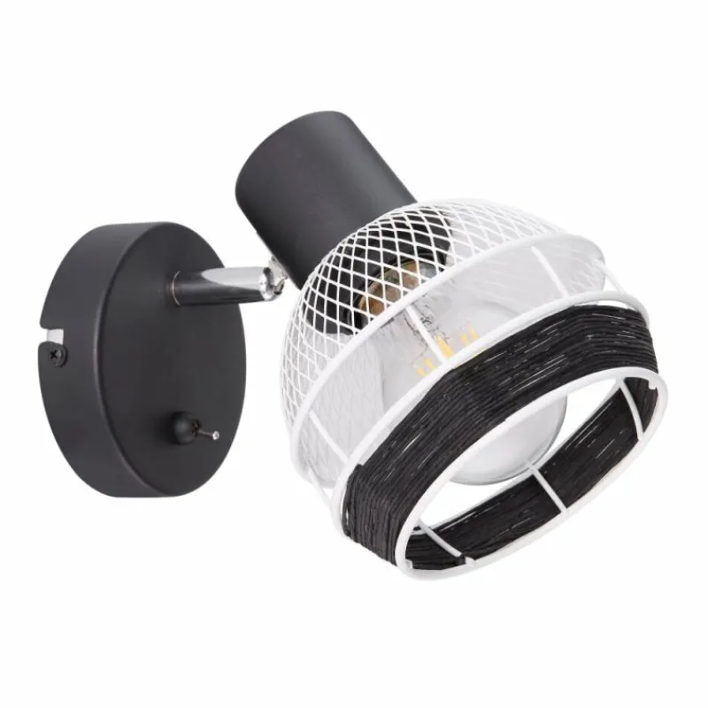 Style Boho-Chic-Luminaires Globo Lighting Spot Globo GRIDDY Noir, 1 lumière