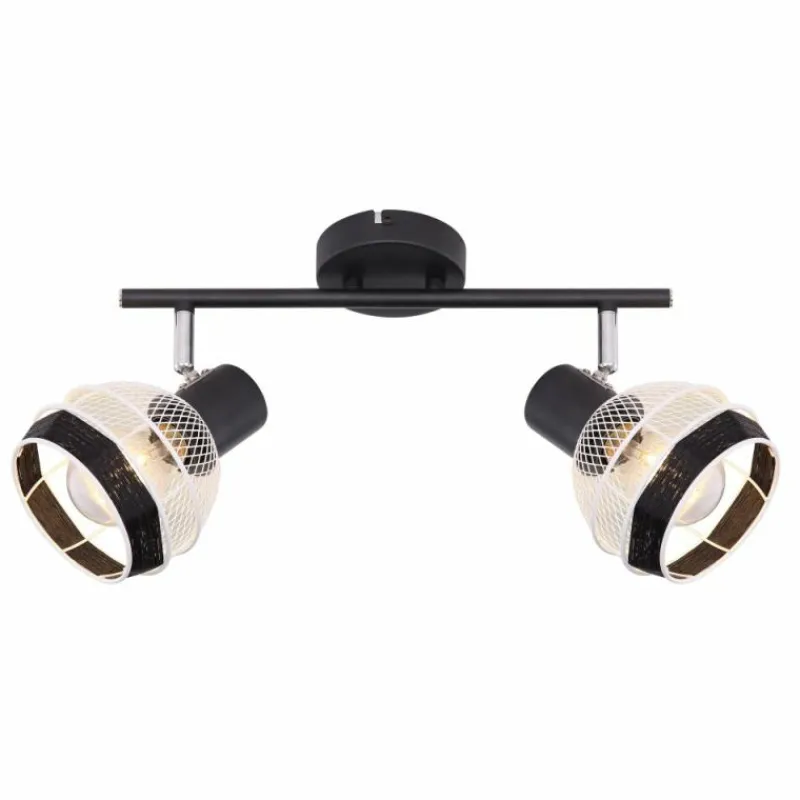 Luminaires Scandinaves-Luminaires Globo Lighting Spot Globo GRIDDY Noir, 2 lumières