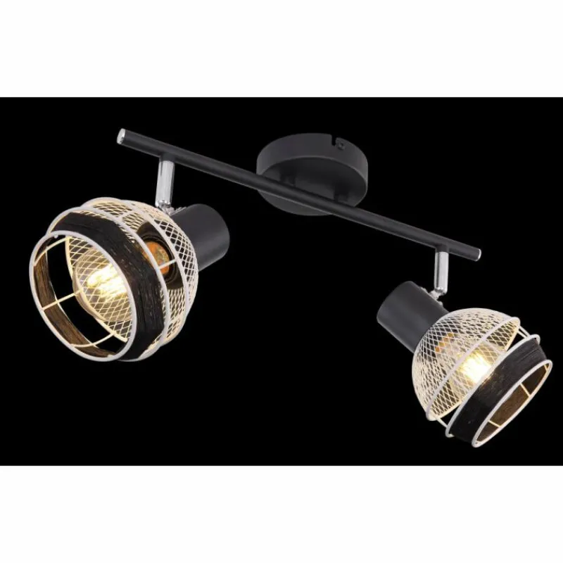 Luminaires Scandinaves-Luminaires Globo Lighting Spot Globo GRIDDY Noir, 2 lumières