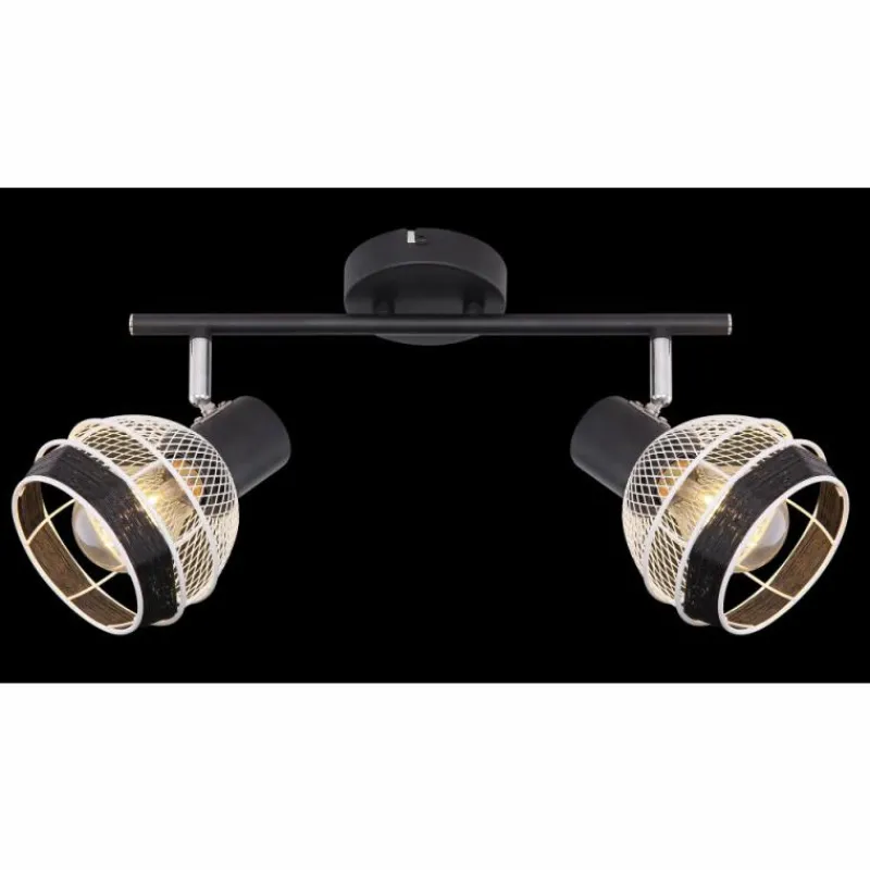 Luminaires Scandinaves-Luminaires Globo Lighting Spot Globo GRIDDY Noir, 2 lumières