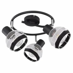 Lampes En Tissu-Luminaires Globo Lighting Spot Globo GRIDDY Noir, 3 lumières