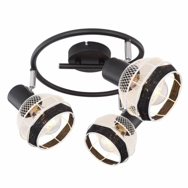 Lampes En Tissu-Luminaires Globo Lighting Spot Globo GRIDDY Noir, 3 lumières