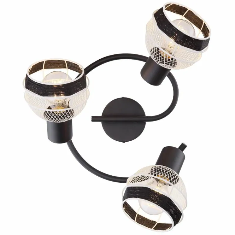 Lampes En Tissu-Luminaires Globo Lighting Spot Globo GRIDDY Noir, 3 lumières