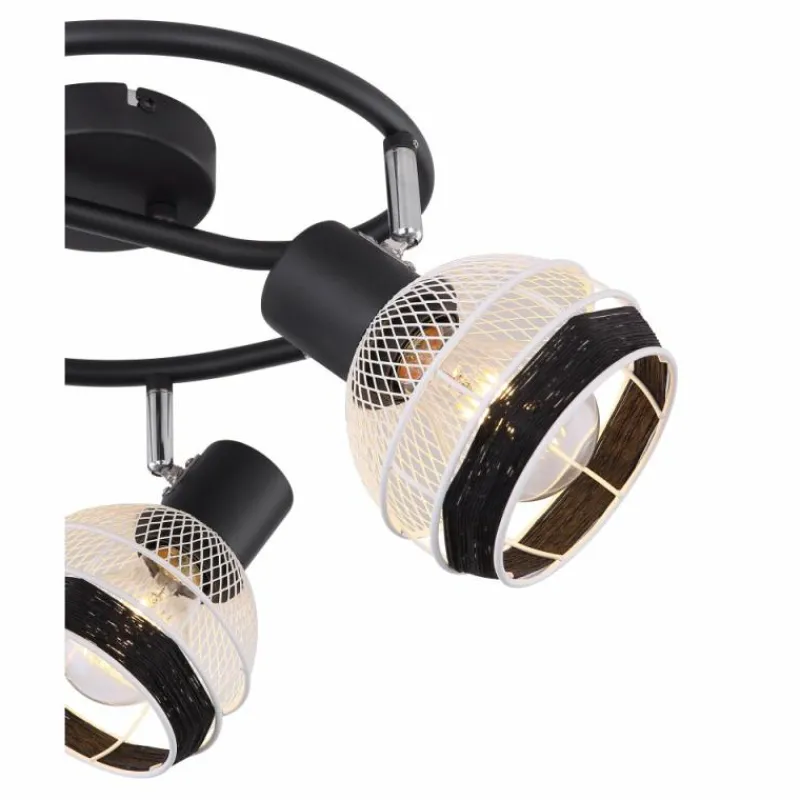 Lampes En Tissu-Luminaires Globo Lighting Spot Globo GRIDDY Noir, 3 lumières