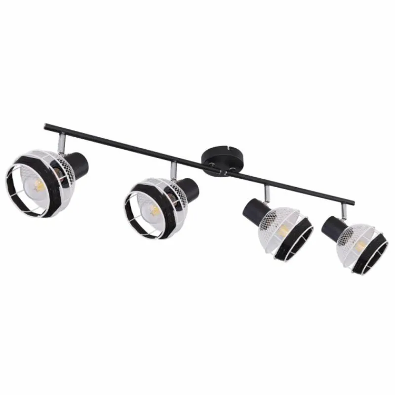 Lampes En Tissu-Luminaires Globo Lighting Spot Globo GRIDDY Noir, 4 lumières