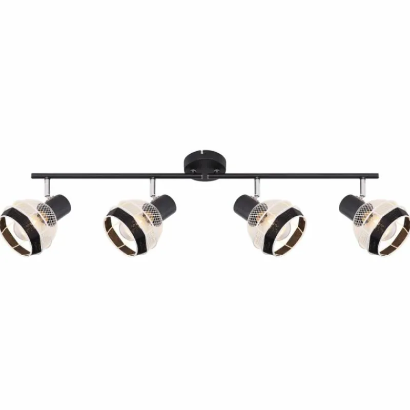 Lampes En Tissu-Luminaires Globo Lighting Spot Globo GRIDDY Noir, 4 lumières