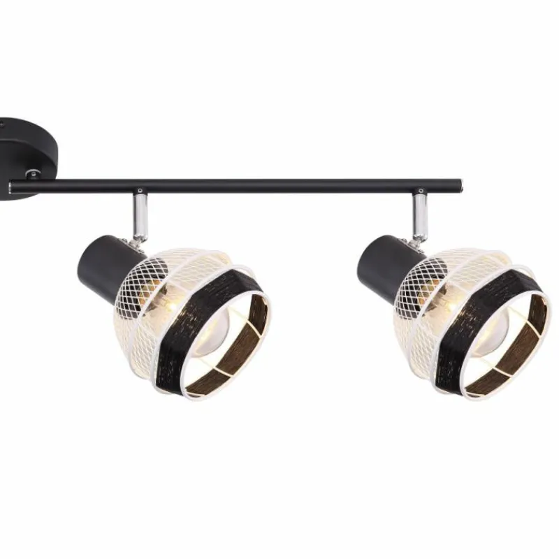 Lampes En Tissu-Luminaires Globo Lighting Spot Globo GRIDDY Noir, 4 lumières