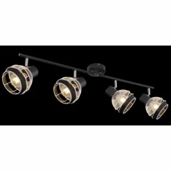 Lampes En Tissu-Luminaires Globo Lighting Spot Globo GRIDDY Noir, 4 lumières