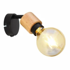 Luminaires Scandinaves-Luminaires Globo Lighting Spot Globo JORNA Bois clair, Noir, 1 lumière