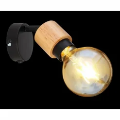 Luminaires Scandinaves-Luminaires Globo Lighting Spot Globo JORNA Bois clair, Noir, 1 lumière