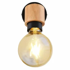 Luminaires Scandinaves-Luminaires Globo Lighting Spot Globo JORNA Bois clair, Noir, 1 lumière