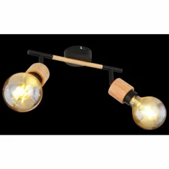 Luminaires Scandinaves-Luminaires Globo Lighting Spot Globo JORNA Bois clair, Noir, 2 lumières