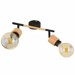 Luminaires Scandinaves-Luminaires Globo Lighting Spot Globo JORNA Bois clair, Noir, 2 lumières