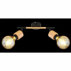 Luminaires Scandinaves-Luminaires Globo Lighting Spot Globo JORNA Bois clair, Noir, 2 lumières