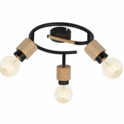 Luminaires Scandinaves-Luminaires Globo Lighting Spot Globo JORNA Bois clair, Noir, 3 lumières