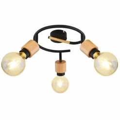 Luminaires Scandinaves-Luminaires Globo Lighting Spot Globo JORNA Bois clair, Noir, 3 lumières