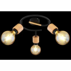 Luminaires Scandinaves-Luminaires Globo Lighting Spot Globo JORNA Bois clair, Noir, 3 lumières
