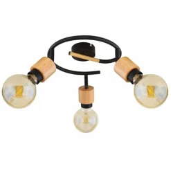 Luminaires Scandinaves-Luminaires Globo Lighting Spot Globo JORNA Bois clair, Noir, 3 lumières