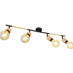 Luminaires Scandinaves-Luminaires Globo Lighting Spot Globo JORNA Bois clair, Noir, 4 lumières