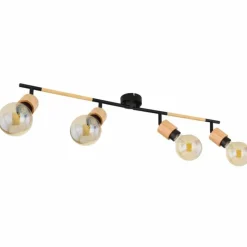 Luminaires Scandinaves-Luminaires Globo Lighting Spot Globo JORNA Bois clair, Noir, 4 lumières