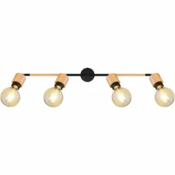 Luminaires Scandinaves-Luminaires Globo Lighting Spot Globo JORNA Bois clair, Noir, 4 lumières