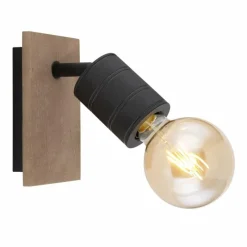 Lampes En Bois-Luminaires Globo Lighting Spot Globo JOSELLA Bois foncé, Noir, 1 lumière