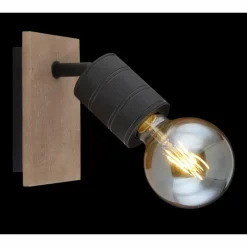 Lampes En Bois-Luminaires Globo Lighting Spot Globo JOSELLA Bois foncé, Noir, 1 lumière