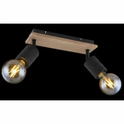 Lampes En Bois-Luminaires Globo Lighting Spot Globo JOSELLA Bois foncé, Noir, 2 lumières