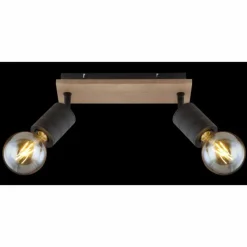 Lampes En Bois-Luminaires Globo Lighting Spot Globo JOSELLA Bois foncé, Noir, 2 lumières