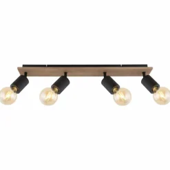 Lampes En Bois-Luminaires Globo Lighting Spot Globo JOSELLA Bois foncé, Noir, 4 lumières