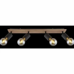 Lampes En Bois-Luminaires Globo Lighting Spot Globo JOSELLA Bois foncé, Noir, 4 lumières