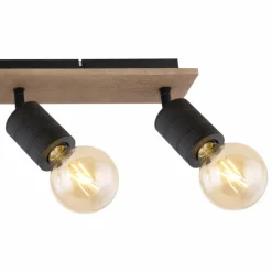 Lampes En Bois-Luminaires Globo Lighting Spot Globo JOSELLA Bois foncé, Noir, 4 lumières