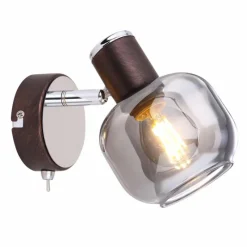 Suspension Verre Fumé-Luminaires Globo Lighting Spot Globo KABU Cuivre, 1 lumière