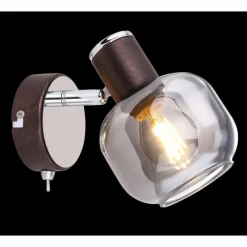 Suspension Verre Fumé-Luminaires Globo Lighting Spot Globo KABU Cuivre, 1 lumière