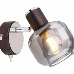 Suspension Verre Fumé-Luminaires Globo Lighting Spot Globo KABU Cuivre, 1 lumière