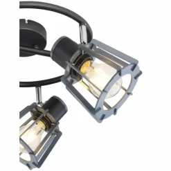 Lampes En Bois-Luminaires Globo Lighting Spot Globo MAHA Noir, 3 lumières