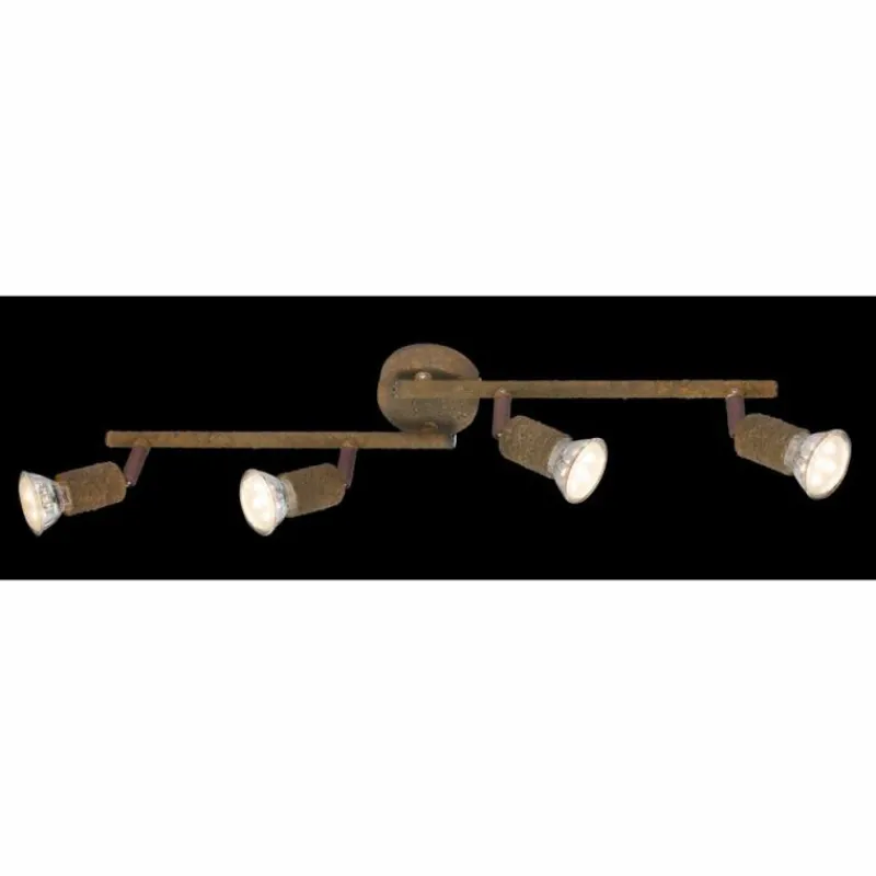 Luminaires Globo Lighting Spot Globo OLANA Rouille, 4 lumières* Spots Et Projecteurs