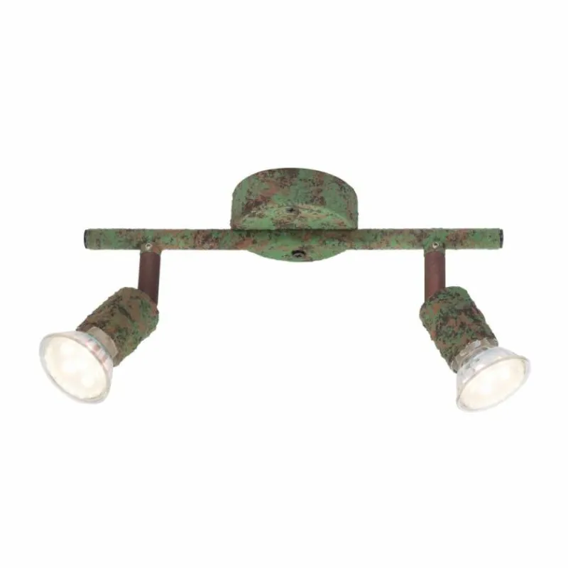 Luminaires Globo Lighting Spot Globo OLANA Vert, Rouille, 2 lumières* Spots Et Projecteurs