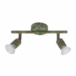 Luminaires Globo Lighting Spot Globo OLANA Vert, Rouille, 2 lumières* Spots Et Projecteurs