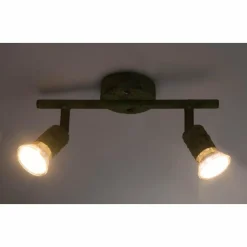 Luminaires Globo Lighting Spot Globo OLANA Vert, Rouille, 2 lumières* Spots Et Projecteurs