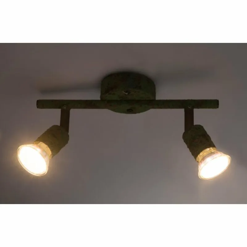 Luminaires Globo Lighting Spot Globo OLANA Vert, Rouille, 2 lumières* Spots Et Projecteurs