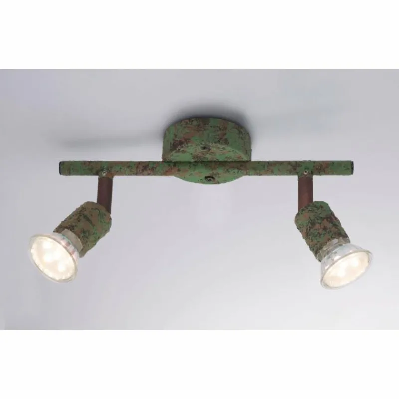 Luminaires Globo Lighting Spot Globo OLANA Vert, Rouille, 2 lumières* Spots Et Projecteurs