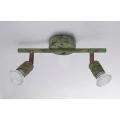 Luminaires Globo Lighting Spot Globo OLANA Vert, Rouille, 2 lumières* Spots Et Projecteurs