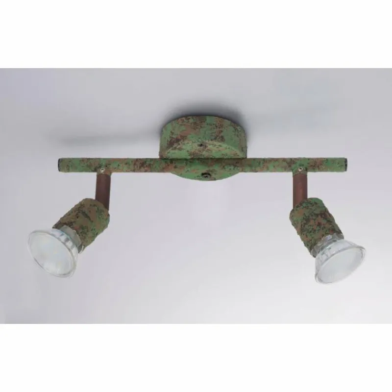 Luminaires Globo Lighting Spot Globo OLANA Vert, Rouille, 2 lumières* Spots Et Projecteurs