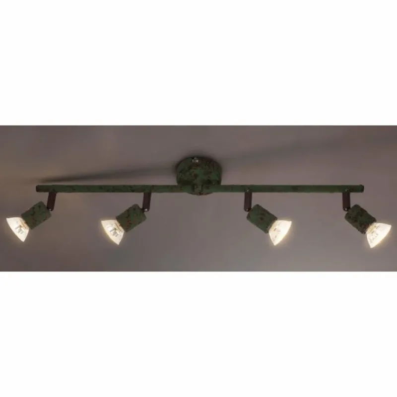 Luminaires Globo Lighting Spot Globo OLANA Vert, Rouille, 4 lumières* Spots Et Projecteurs